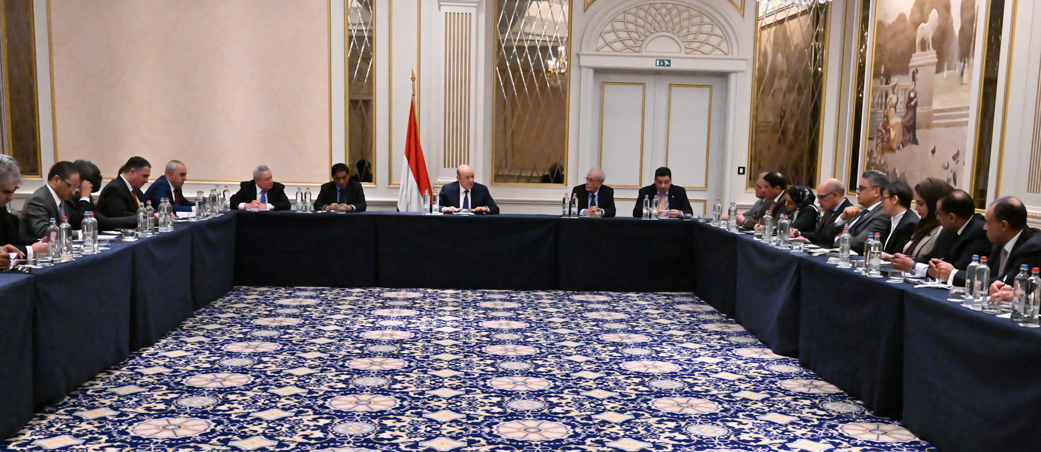 The Chairman  of the Presidential Leadership Council meets with the Arab ambassadors accredited to Belgium and the European Union