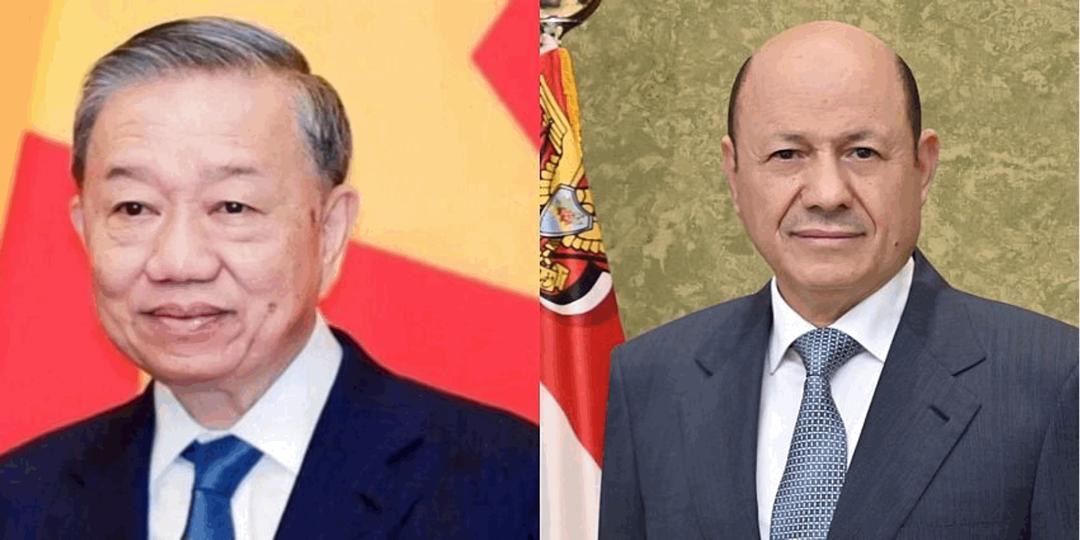 President Al-Alimi Congratulates To Lam on His Re-election as President of Vietnam