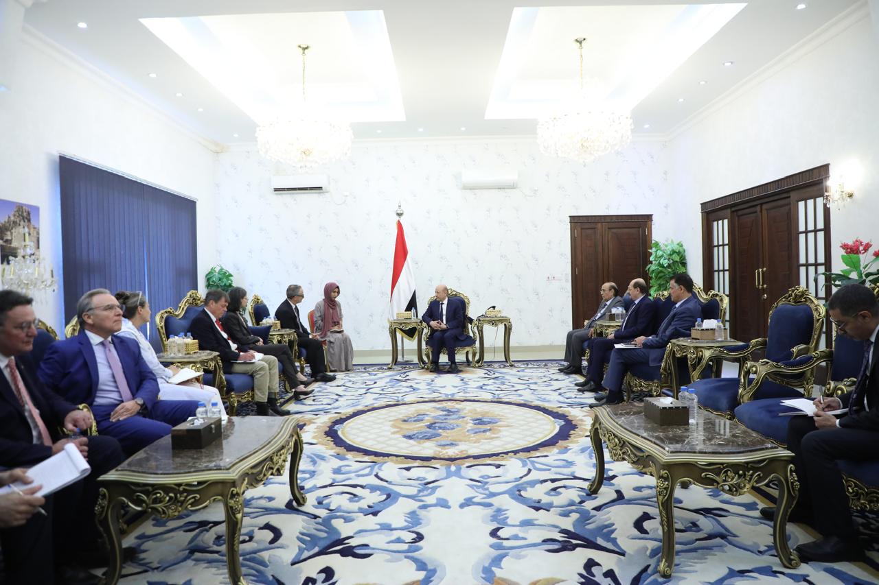 President Al-Alimi Receives EU Ambassadors in Aden  