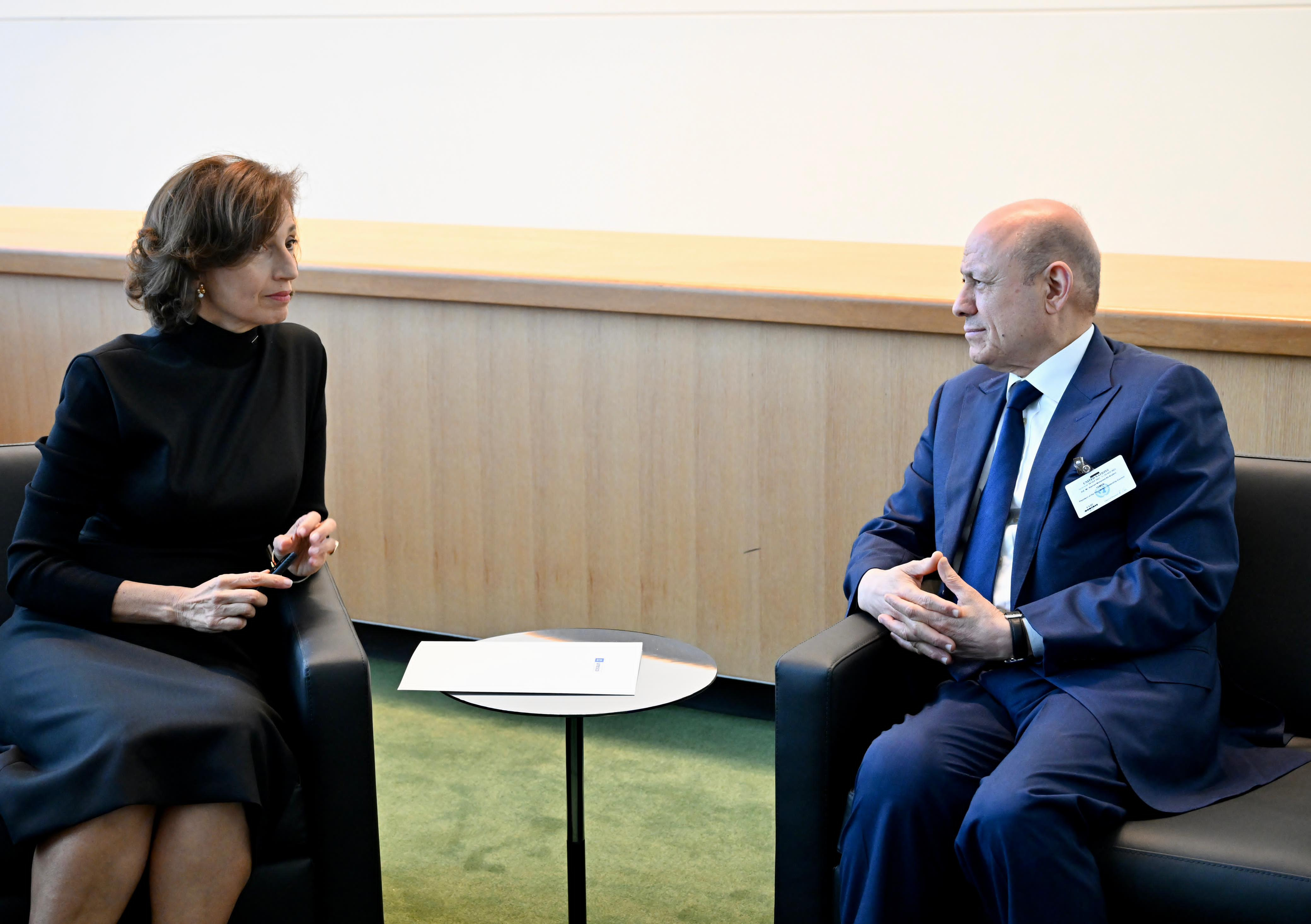 ‏Leadership Council President meets with Director-General of UNESCO