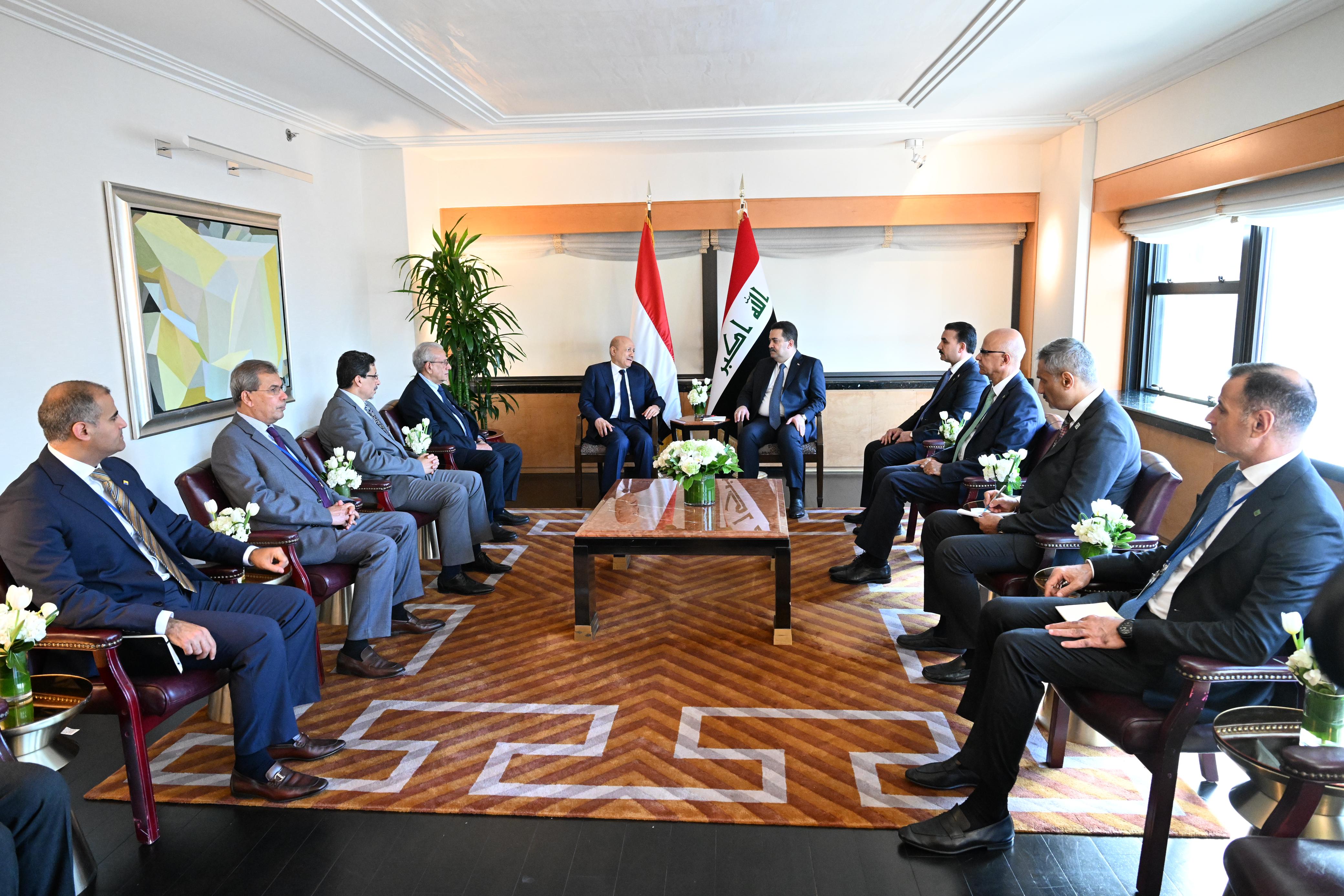 President Al- Alimi meets Iraqi Prime Minister