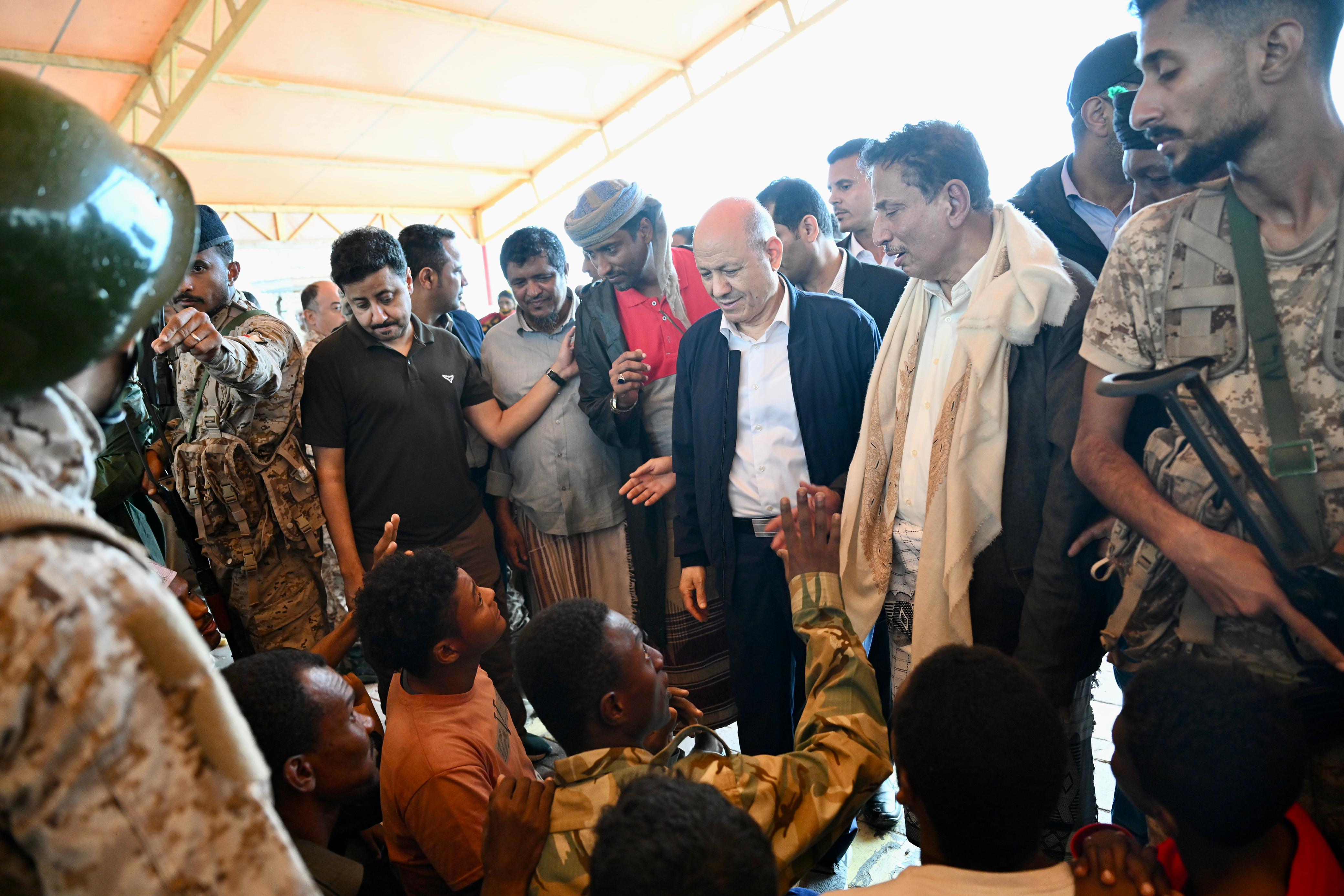 President Al-Alimi visits areas hit by Tej hurricane