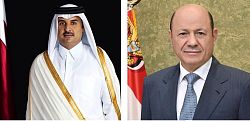 President Al-Alimi Congratulates Emir of Qatar on Anniversary of Accession to Reign