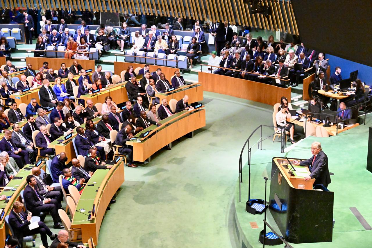 PRESIDENT AL-ALIMI, ALONG WITH AL-ZUBAIDI AND MUJALLI, THE PLC MEMBERS PARTICIPATE IN OPENING SESSION OF UN GENERAL ASSEMBLY