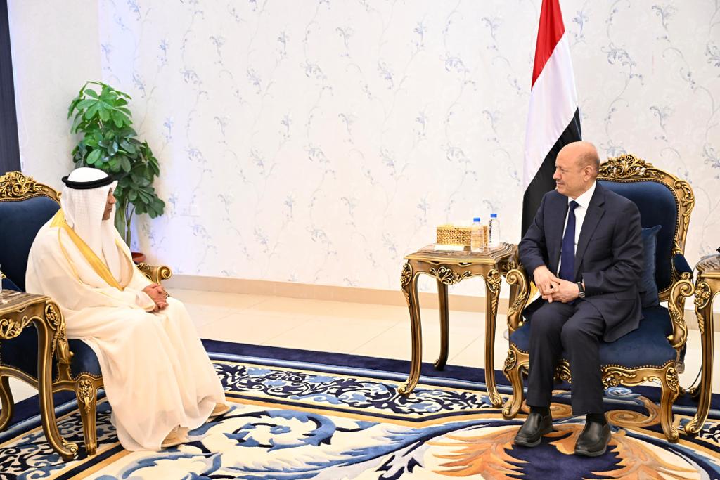 PRESIDENT DR. RASHAD MOHAMMED AL-ALIMI,  RECEIVED THE SECRETARY-GENERAL OF THE GULF COOPERATION COUNCIL (GCC), IN ADEN Thu ، 31 Aug 2023