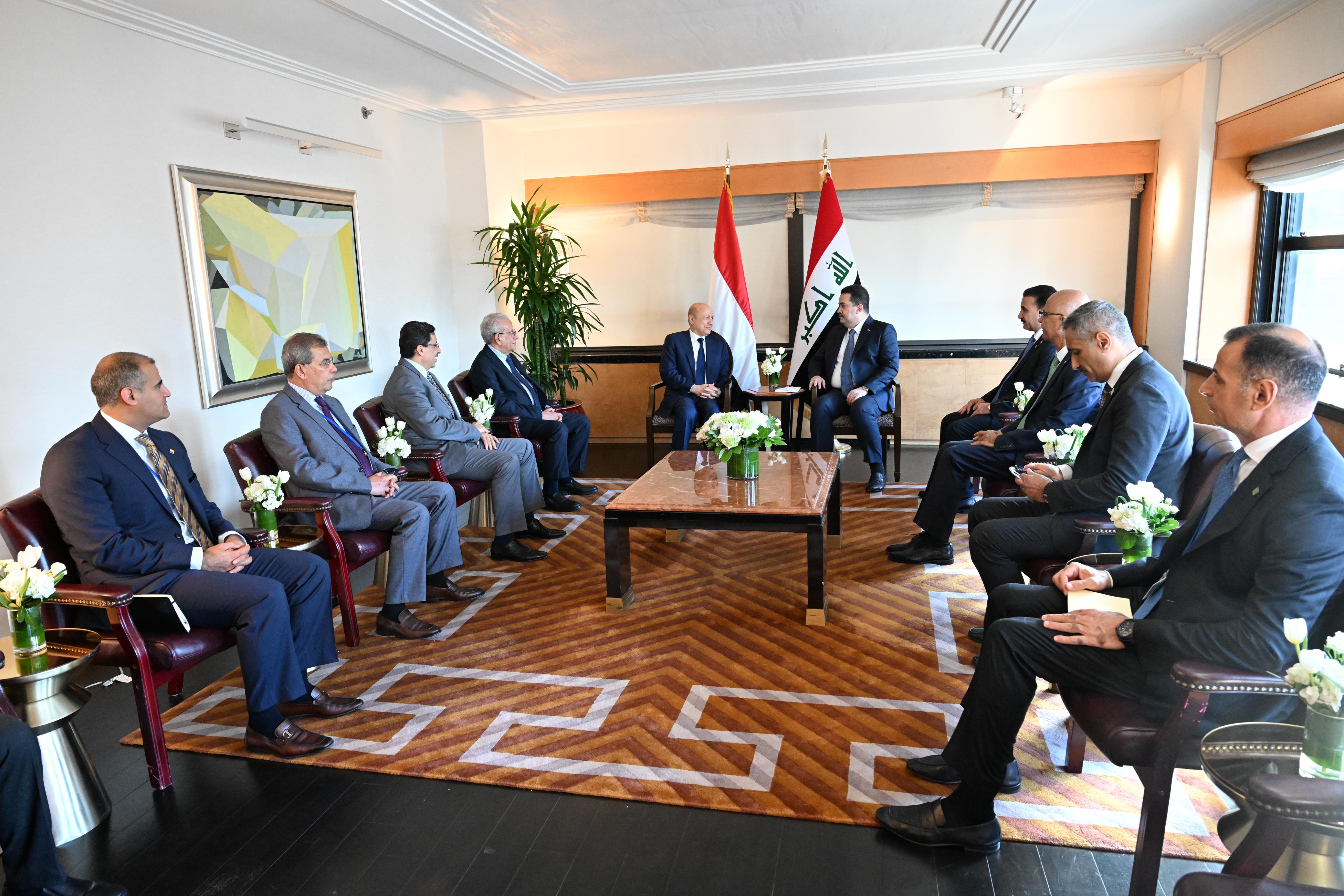 PRESIDENT AL- ALIMI MEETS IRAQI PRIME MINISTER Thu ، 21 Sep 2023