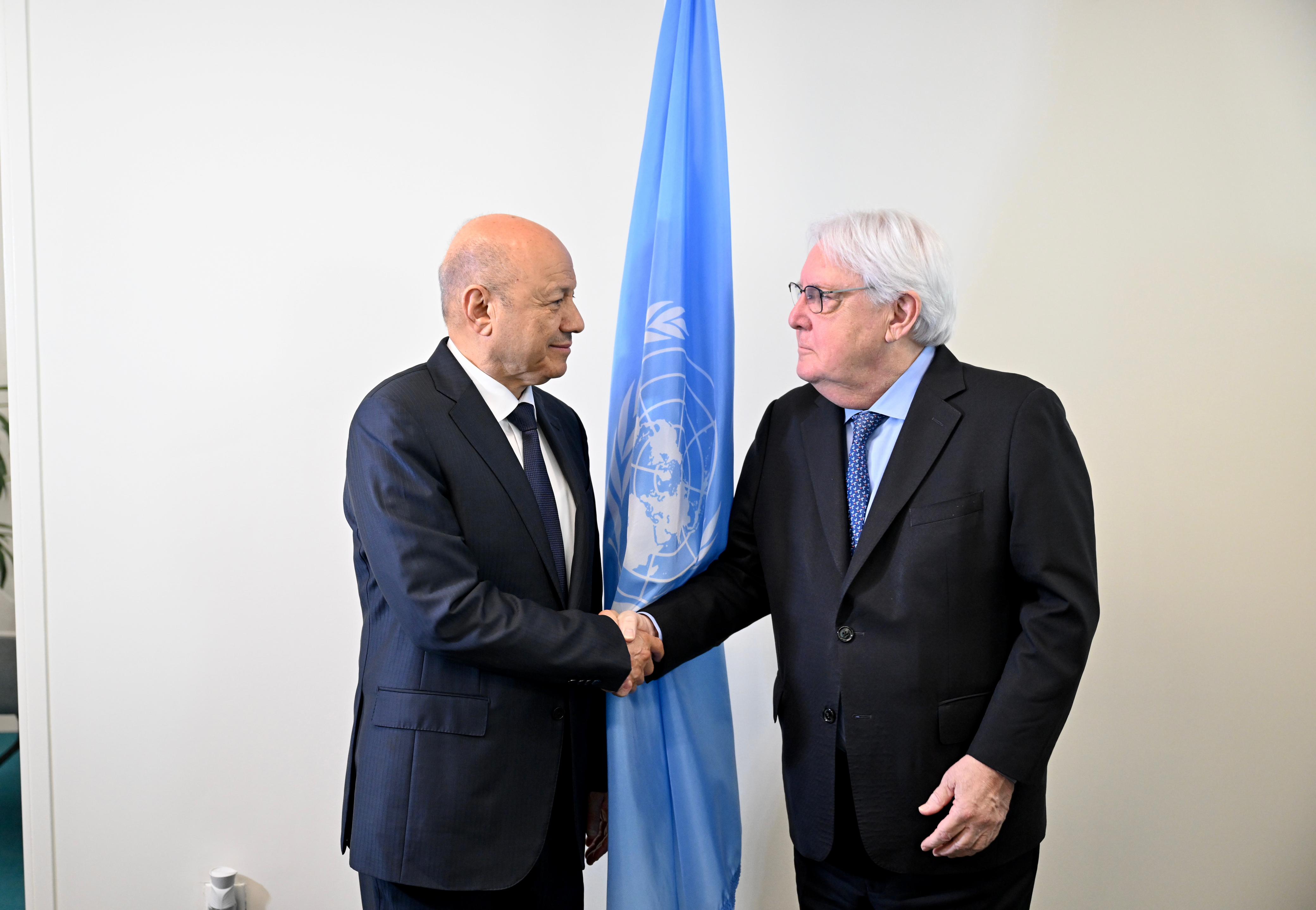 PRESIDENT AL- ALIMI MEETS UN UNDER-SECRETARY-GENERAL FOR HUMANITARIAN AFFAIRS Fri ، 22 Sep 2023 