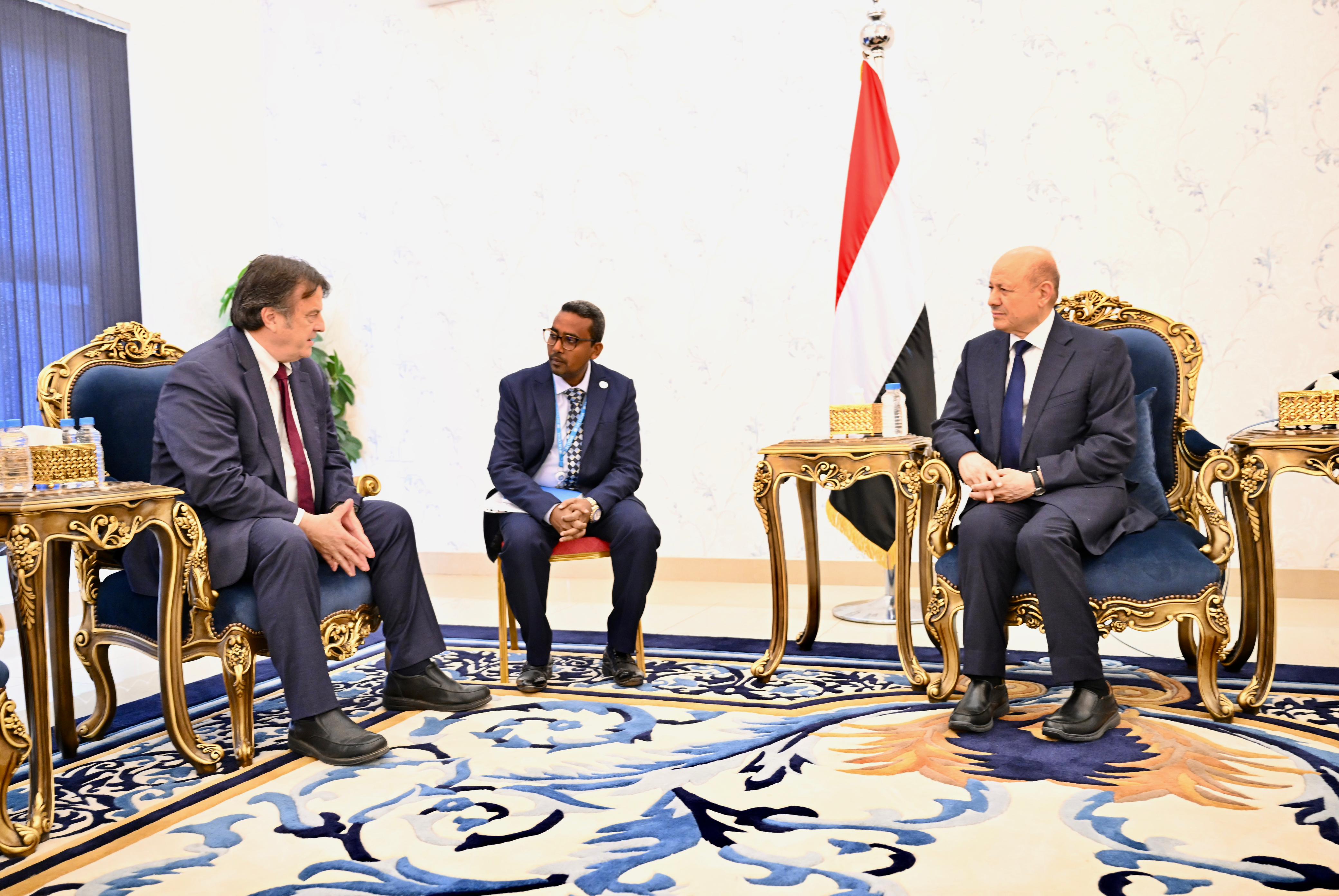 PRESIDENT AL-ALIMI RECEIVES UN COORDINATOR FOR HUMANITARIAN AFFAIRS IN ADEN Wed ، 05 Sep 2023 