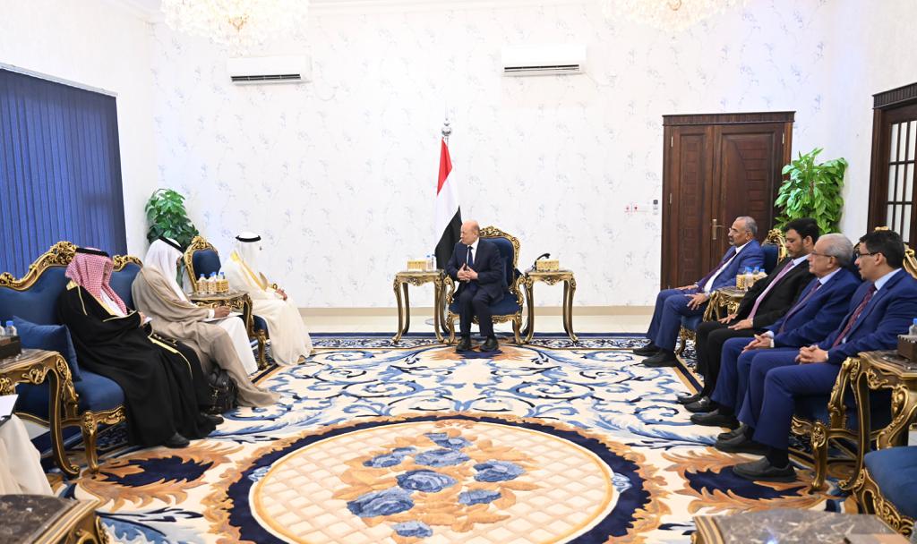 PRESIDENT DR. RASHAD MOHAMMED AL-ALIMI,  RECEIVED THE SECRETARY-GENERAL OF THE GULF COOPERATION COUNCIL (GCC), IN ADEN Thu ، 31 Aug 2023