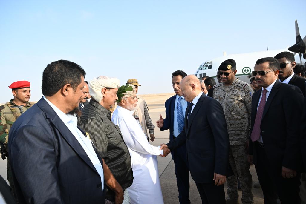 PRESIDENT AL-ALIMI ARRIVES IN AL GHAYDAH DISTRICT ON AN INSPECTION VISIT TO ALMAHRAH GOVERNORATE Wed ، 16 Aug 2023