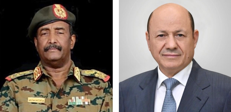 رئيس مجلس القيادة يهنئ رئيس مجلس السيادة السوداني بمناسبة حلول شهر رمضان المبارك