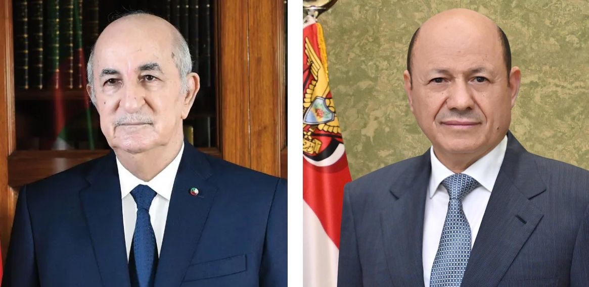 رئيس مجلس القيادة يتلقى برقية تهنئة من الرئيس الجزائري بمناسبة العيد الوطني ?? مايو