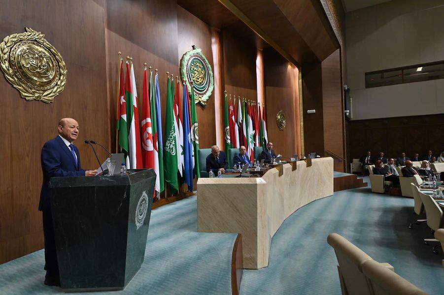 كلمة فخامة رئيس مجلس القيادة الرئاسي في الجامعة العربية 12 يونيو 2022